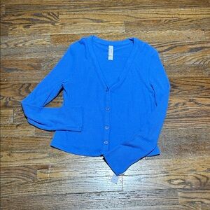 Bright Blue Ribbed Button-Front Intimates